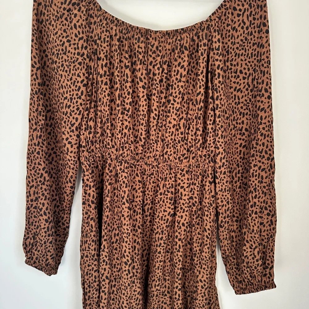 Gap Teen Girls Smocked Leopard Print Dress | Size 14-16 Youth XL